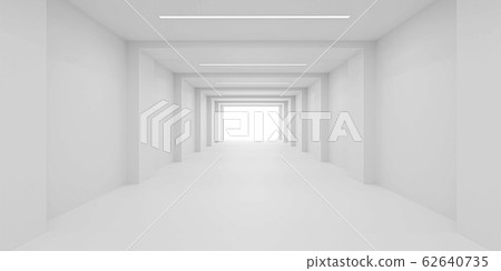 white hallway tunnel modern background with day... - Stock Illustration ...