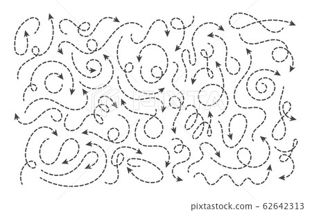 Doodle dot line arrows 62642313