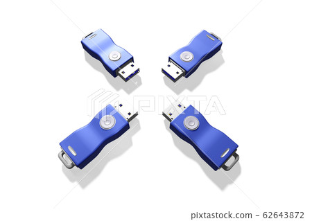 USB memory arranged (3DCG: white background) 62643872
