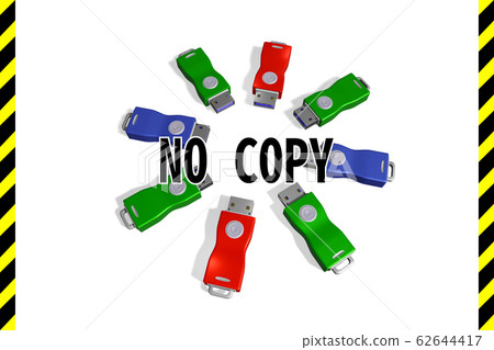 USB memory: Warning image for copy prohibition (3DCG: white background) 62644417
