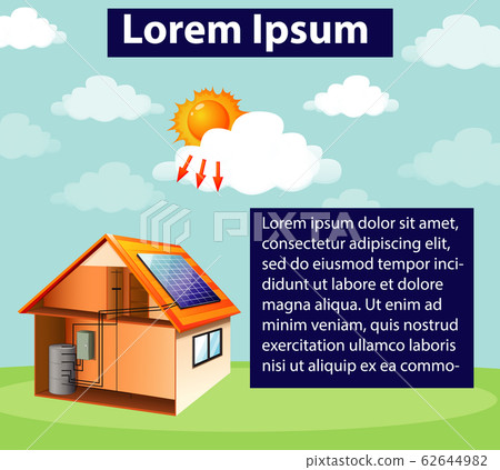 Diagram showing how solar cell works at home Diagram showing how solar cell works at home 62644982