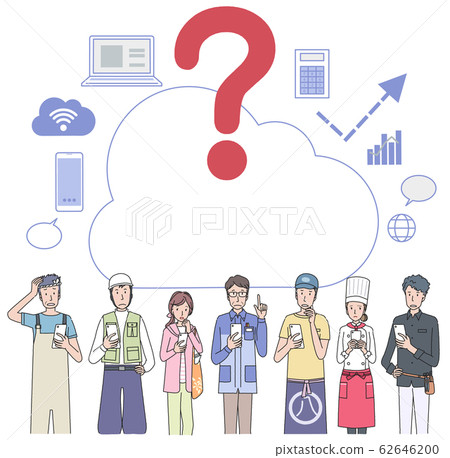 People of various occupations using smartphones 62646200