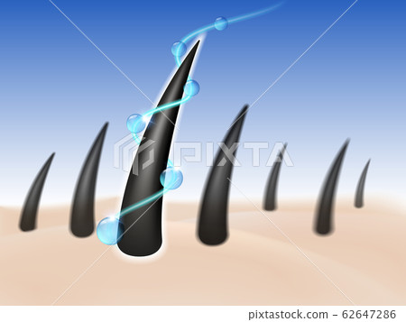 Hair care treatment serum and nourishing the head skin. Vector realistic file. 62647286