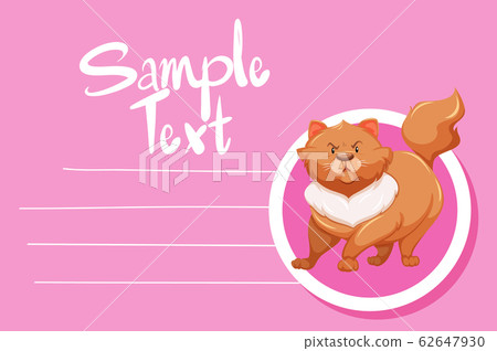 Card template with cute cat - Stock Illustration [62647930] - PIXTA