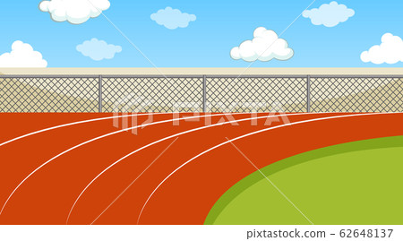 Background scene with running track and green - Stock Illustration  [62648137] - PIXTA