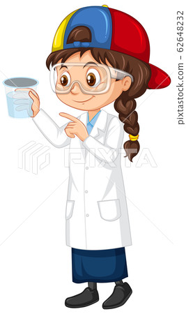 Girl with cup of water on white background Girl with cup of water on white background 62648232