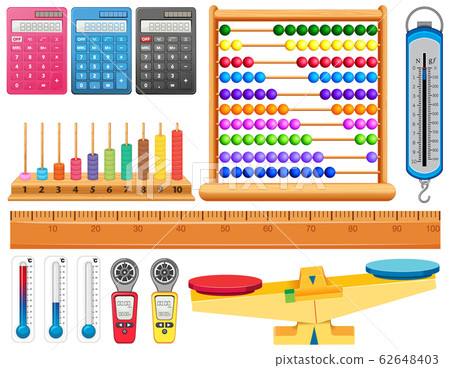 Large set of different measurement tools on white Large set of different measurement tools on white 62648403
