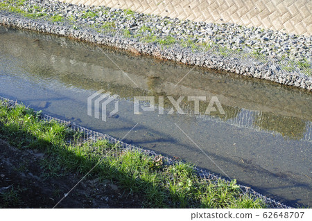 River whose revetment work has been completed 62648707