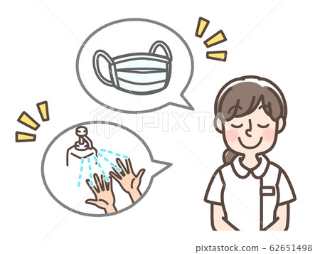 戴口罩酒精洗手消毒請低頭 62651498