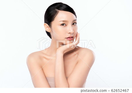Portrait beautiful young asian woman clean fresh bare skin concept. Asian girl beauty face skincare 62652467