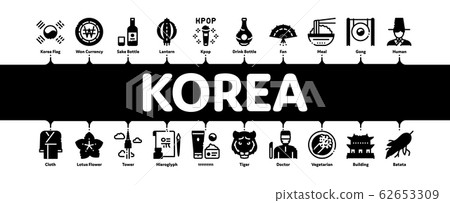 Korea Minimal Infographic Banner Vector 62653309