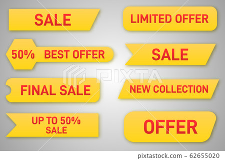Sale tag set banner. Sale tag set banner. 62655020