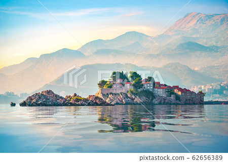 Sveti Stefan and mountains 62656389