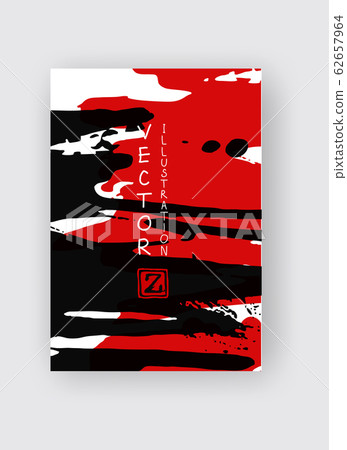 Black and red ink brush stroke on white - Stock Illustration [62657964 ...