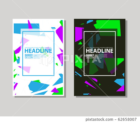 Set of trendy flat geometric brochure. Vivid 62658007