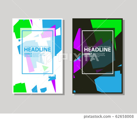 Set of trendy flat geometric brochure. Vivid Set of trendy flat geometric brochure. Vivid 62658008