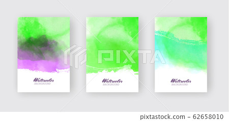 Abstract watercolor color design banner set. Abstract watercolor color design banner set. 62658010