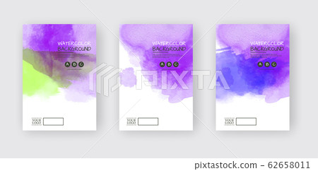 Abstract watercolor color design banner set. Abstract watercolor color design banner set. 62658011