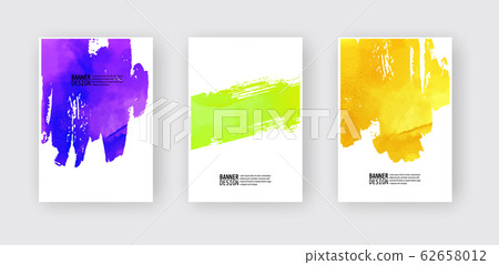 Abstract watercolor color design banner set. Abstract watercolor color design banner set. 62658012