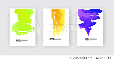 Abstract watercolor color design banner set. Abstract watercolor color design banner set. 62658013