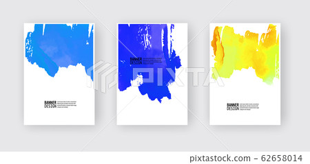 Abstract watercolor color design banner set. Abstract watercolor color design banner set. 62658014