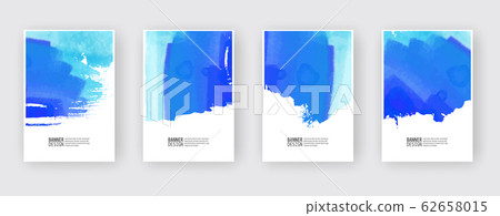 Abstract watercolor color design banner set. Abstract watercolor color design banner set. 62658015