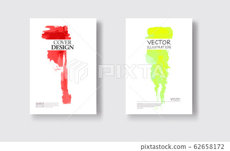 Elegant brochure template design ink brush element 62658172