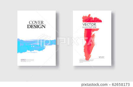 Elegant brochure template design ink brush element Elegant brochure template design ink brush element 62658173