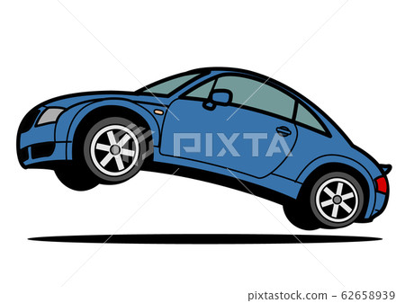 German coupe blue jump car illustration 62658939