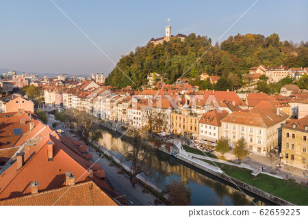 Cityscape of Ljubljana, capital of Slovenia in warm afternoon sun. Cityscape of Ljubljana, capital of Slovenia in warm afternoon sun. 62659225