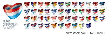 Set of flags of Europe. Vector illustration 62660203
