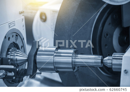 The metal shaft parts on cylindrical grinding machine. The metal shaft parts on cylindrical grinding machine. 62660745