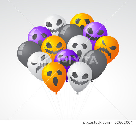 Colorful Halloween Balloon. Isolated Vector 62662004