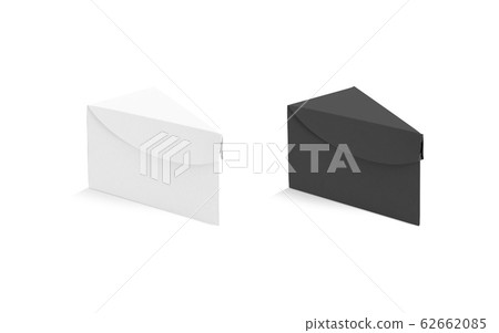 Blank black and white cake piece box mock up, isolated 62662085