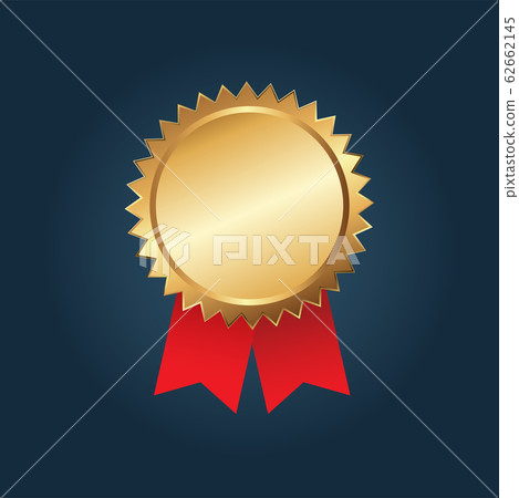 a Gold medal with red ribbon. isolated vector - Stock Illustration ...