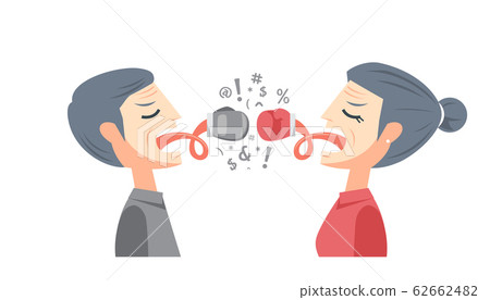 The old couple is having argument with glove in 62662482