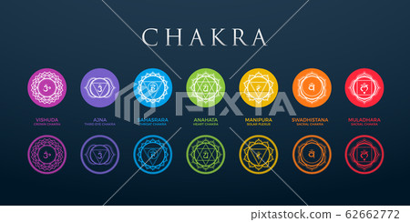 Chakra Set on dark background 62662772