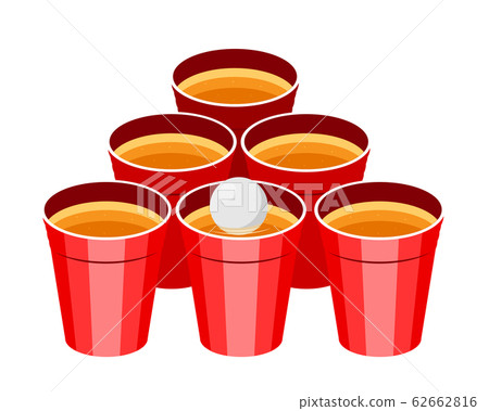 beer pong with red cup. Isolated Vector 62662816