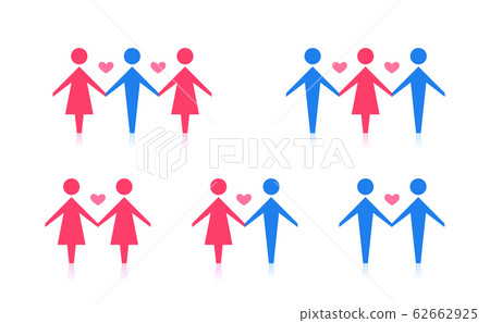 A set of different couple. Abstract sexuality 62662925