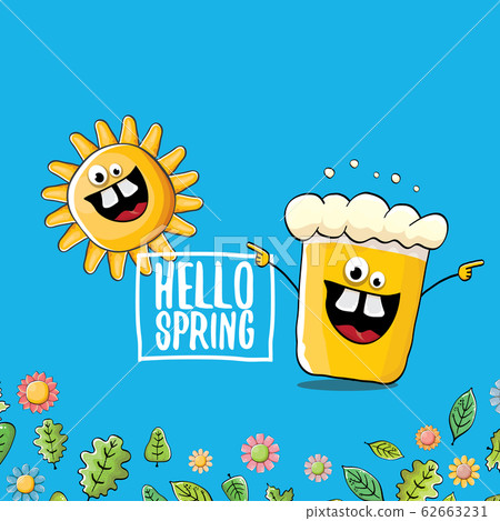 Hello spring concept illustration with vector... - Stock Illustration ...
