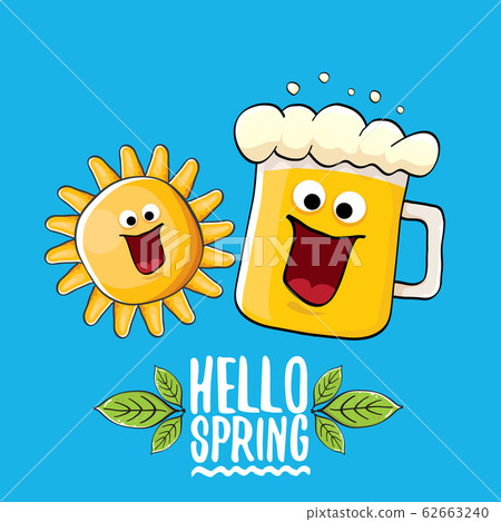 Hello spring concept illustration with vector...-插圖素材 [62663240] - PIXTA圖庫