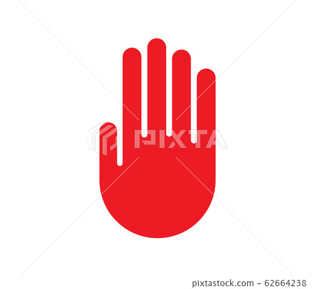 A red palm sign. Isolated Vector Illustration A red palm sign. Isolated Vector Illustration 62664238