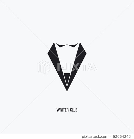 abstract sign of a pencil inside a tuxedo abstract sign of a pencil inside a tuxedo 62664243