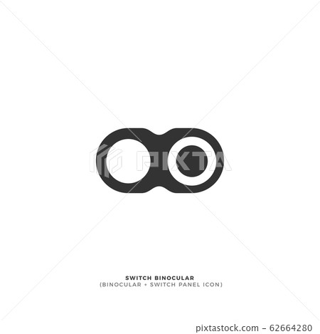 abstract sign of binocular switch. Isolated Vector 62664280