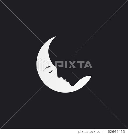 abstract Moon Shadowed by a woman's face 62664433