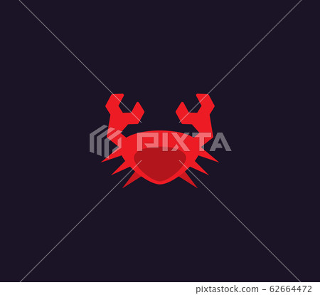 red Crab with wrench claw. Isolated Vector 62664472