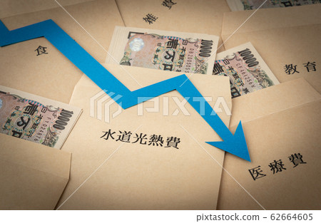 Utilities costs Expenses Settlement Household expenses Arrows Income gap Savings Budget 62664605