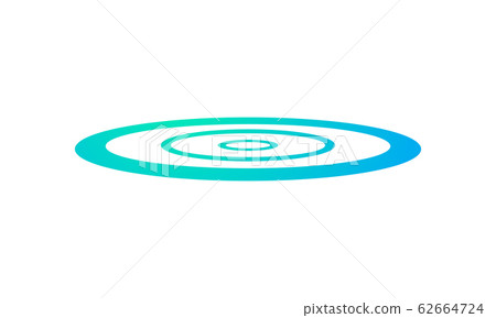 Blue Water Ripple. Isolated Vector Illustration Blue Water Ripple. Isolated Vector Illustration 62664724