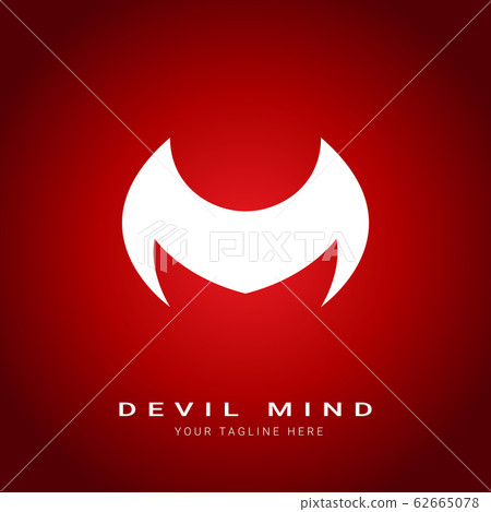 Evil M Letter Silhouette sign. Isolated Vector 62665078