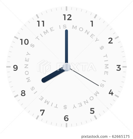 Wall Clock template with "time is money" text Wall Clock template with "time is money" text 62665175